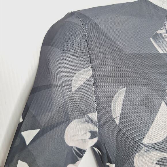 Kelly Obi Mesh Bodycon Midi Dress 90s Naomi Campbell Coke Cans Mesh Sheer Medium - Picture 9 of 11